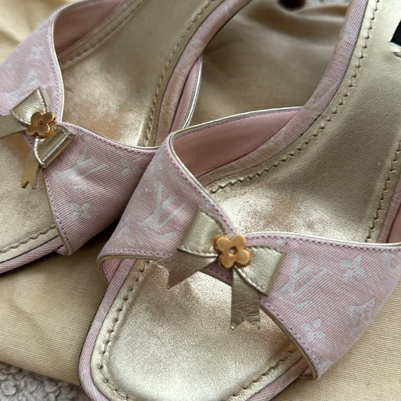 Authentic Louis Vuitton Angelique Open Toe Mules SIZE 37 - Picture 2 of 7